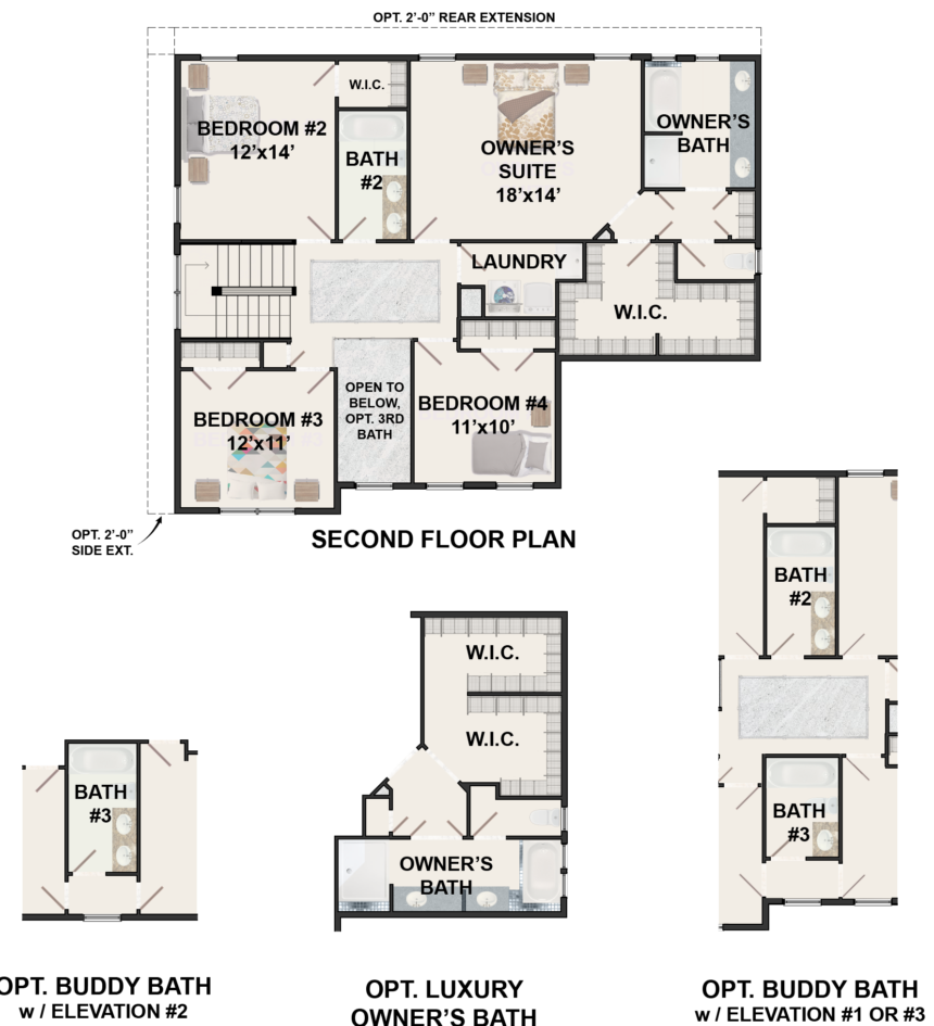 Envision Builders Kingston 2nd Level Floor Plan