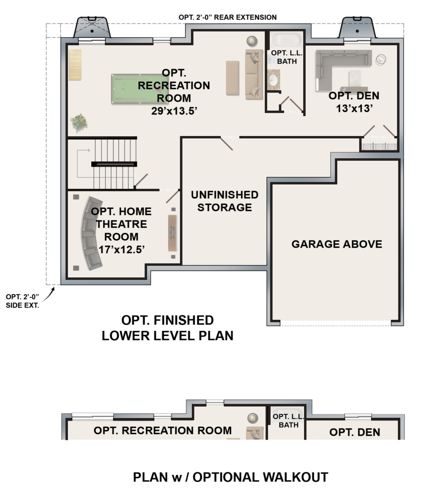 Envision Builders Kingston Lower Level Floor Plan